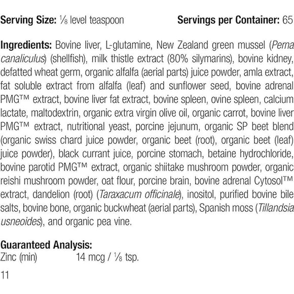 ingredients of standard process dermal support