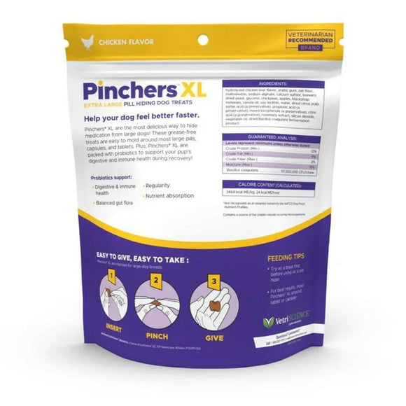 VetriScience Pinchers X-Large Pill Hiding Treats for Dogs Chew- Chicken Flavor (45 ct)