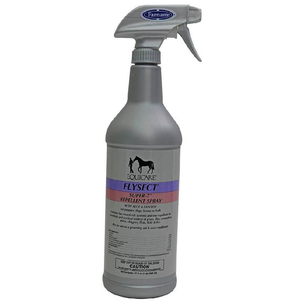 Equicare Flysect Super-7 Repellent Spray For Pet Animals (32 oz)