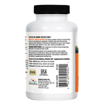 Nutri-Vet Fish Oil Skin & Coat Health for Dogs (100 soft gels)