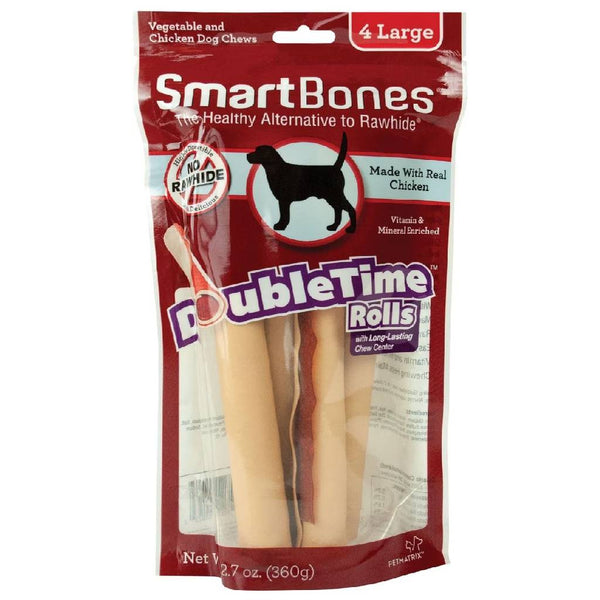 SmartBones DoubleTime Rolls Chicken Dog Treat For Dogs (4 large rolls)