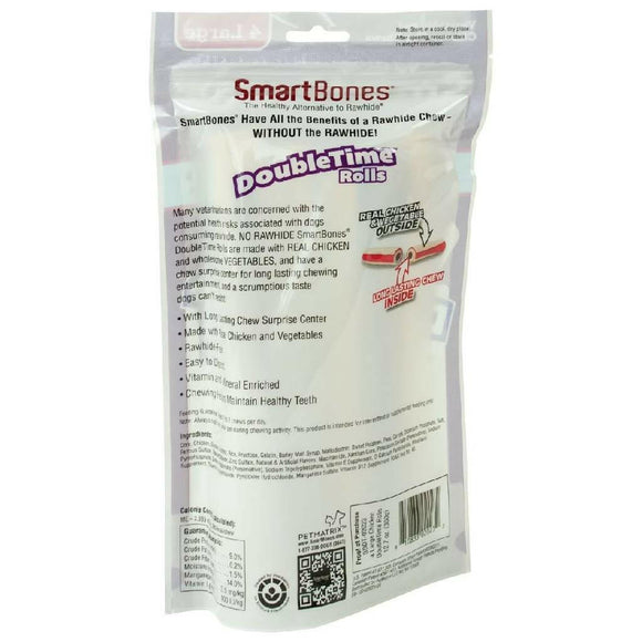 SmartBones DoubleTime Rolls Chicken Dog Treat For Dogs (4 large rolls)