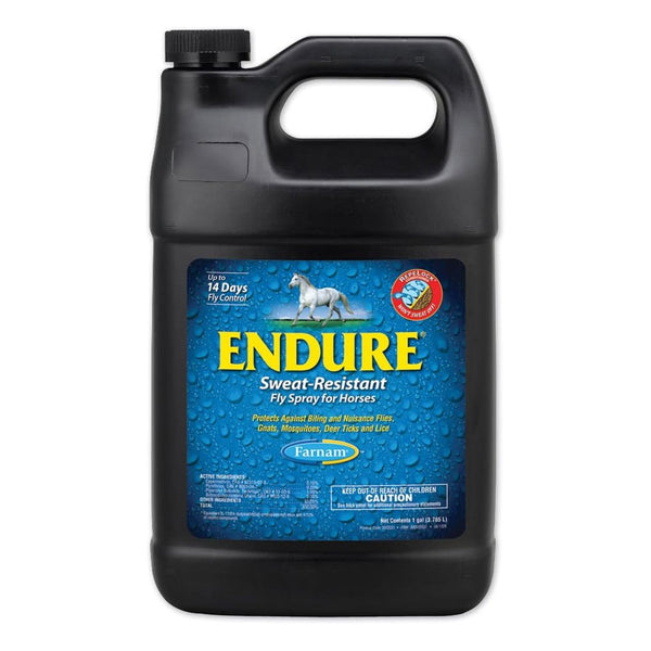 Endure Sweat Resistant Fly Spray for Horses, Easy Pour Spout Refill (Gallon)