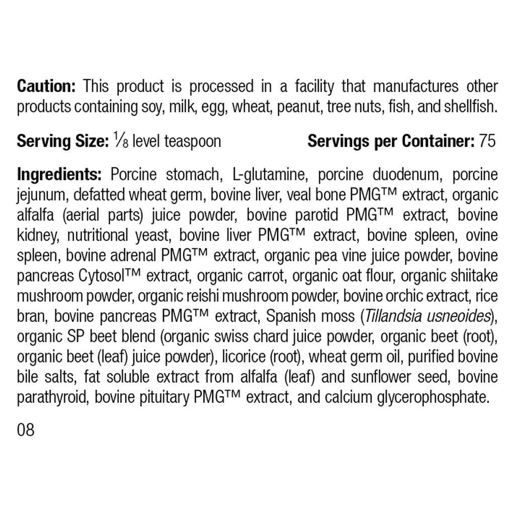 ingredients of enteric support for dogs