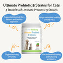 Ultimate Probiotic 9 Strains with Prebiotics for Cats (11.29 oz)