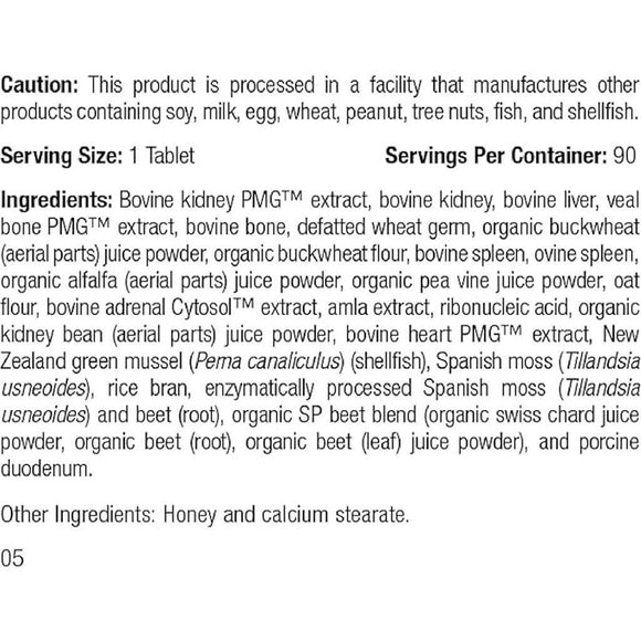 ingredients of standard process renal support for cats