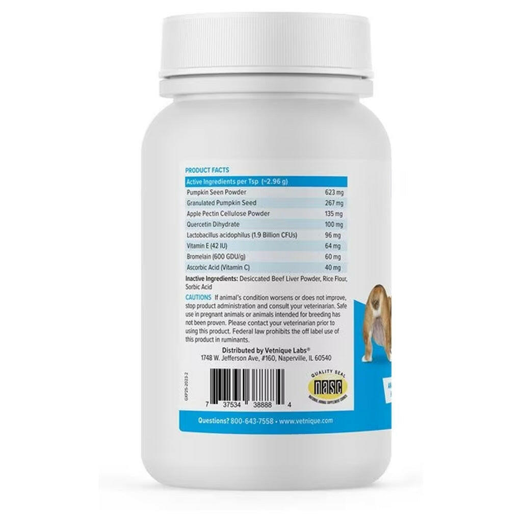 backside of glandex anal gland supplement