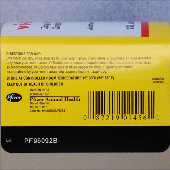 Vi-Sorbits Vitamin-Iron Supplement for Dogs (200 ct)