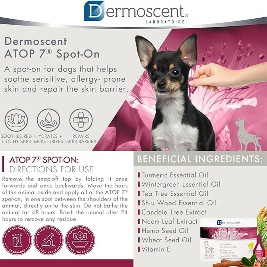 Dermoscent Atop-7 SpotOn for Small Dogs & Cats 0-22lb (4 count)