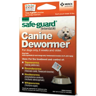 Merck Safe-Guard Canine Dewormer for Dogs 6 weeks and older, 1 gram, 3-count