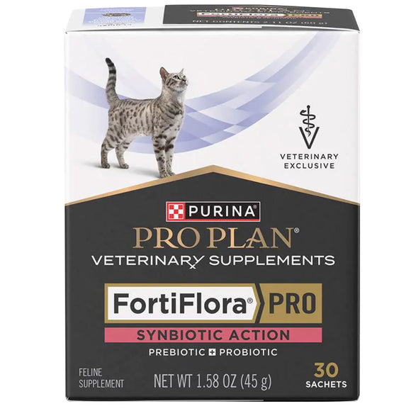 Pro Plan Veterinary Supplements FortiFlora PRO Synbiotic Action Cat Probiotic Supplement Prebiotic & Probiotic, 30 sachets