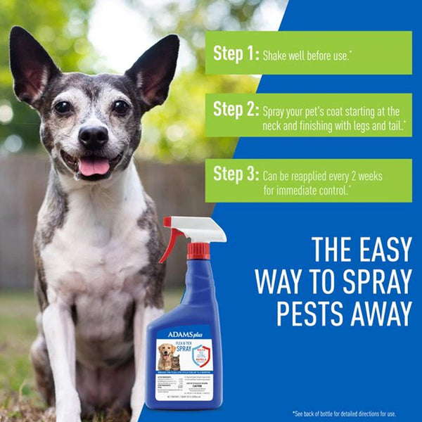 Adams Plus Flea and Tick Spray For Dogs & Cats(32 oz)