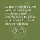 this dog liver supplement supports your dog's liver metabolism and hepatic circulation. 