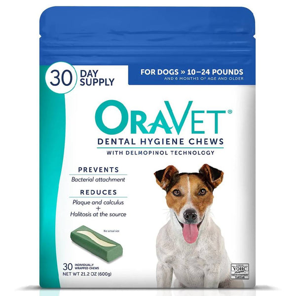 ORAVET Dental Hygiene Chews For Small Dogs 10-24 lbs (30 chews)