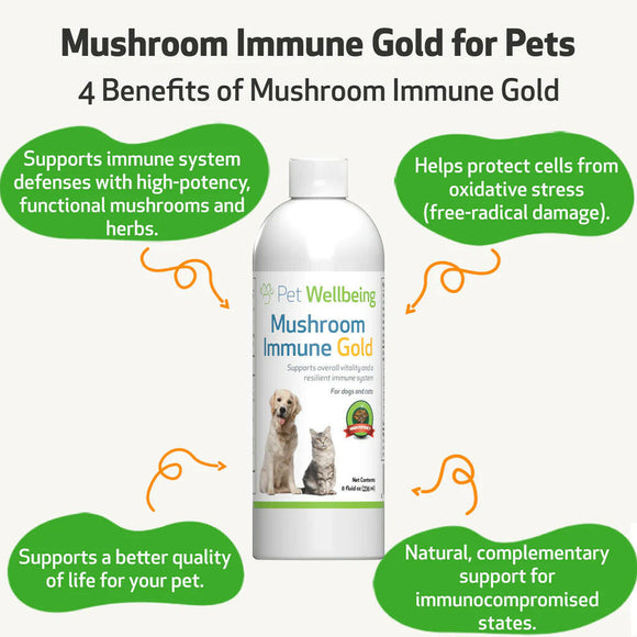 Mushroom Immune Gold - Holistic Cancer Support for Dogs (8 oz)