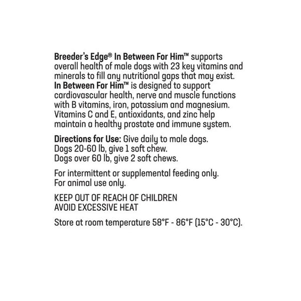 Breeder's Edge In Between For Him- For Medium & Large Dogs (90 count)