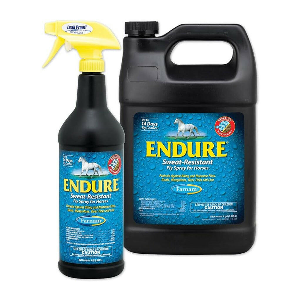 Endure Sweat Resistant Fly Spray for Horses, Easy Pour Spout Refill (Gallon)