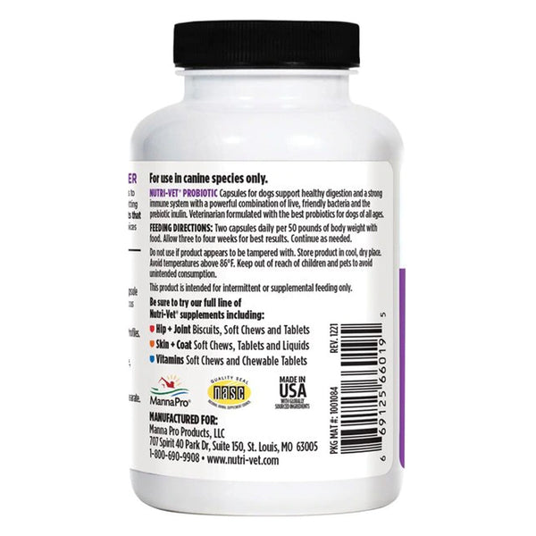 Nutri-Vet Probiotic Digestive Supplement for Dogs (60 capsules)