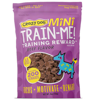 Crazy Dog Train-Me! Training Treat Minis Beef Flavor For Dogs (4 oz)