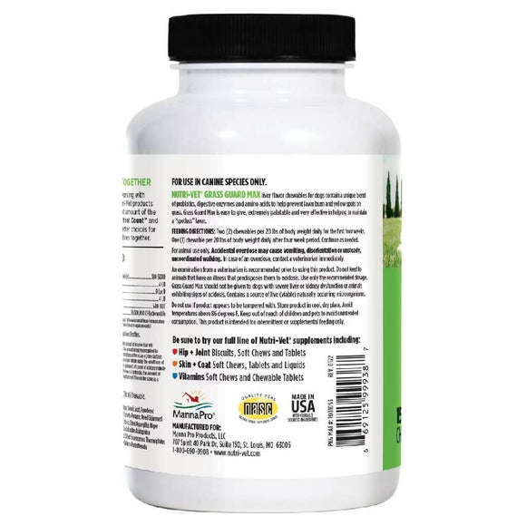 Nutri-Vet Grass Gard Max Lawn Burn Supplement for Dogs (150 chewable tablets)