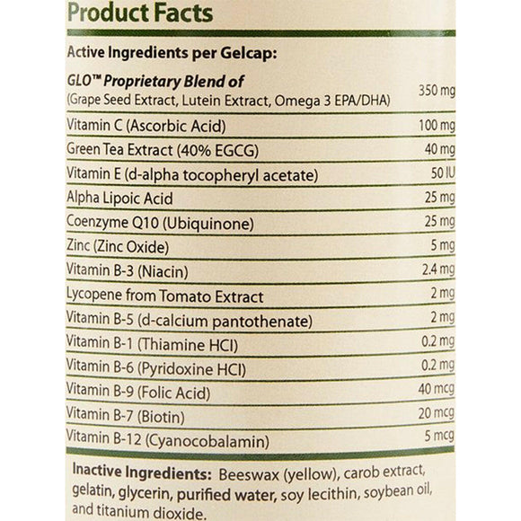 ingredients of ocu glo vision supplement