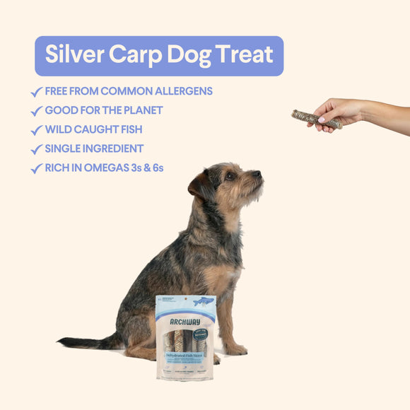 Archway Single Ingredient Silver Carp Rolled Skin Natural Dog Chew Treat, 2-oz