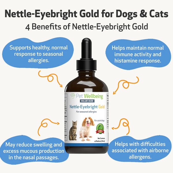 Nettle-Eyebright Gold - Seasonal Allergy Defense for Cats (4 oz)