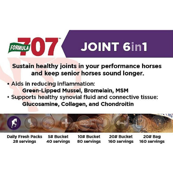 Formula 707 Joint Pellets Horse Supplement 6-in-1 (20 lb, 160-320 Servings)