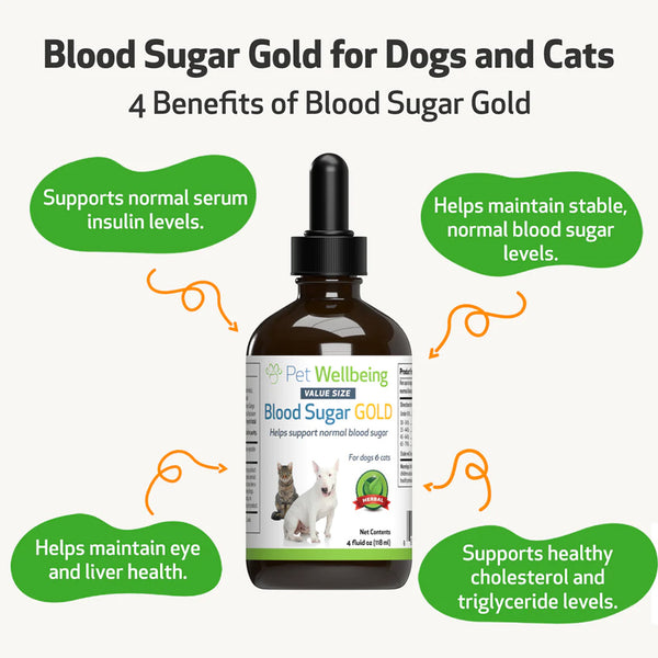 Pet Wellbeing- Blood Sugar Gold for Dog Blood Sugar Support (4 oz)