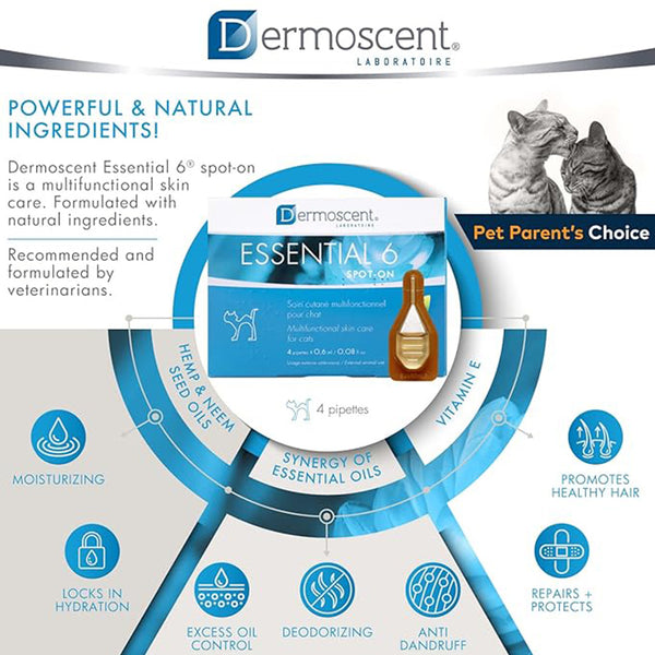 Dermoscent Essential-6 SpotOn Skin Care for Cats (4 count)