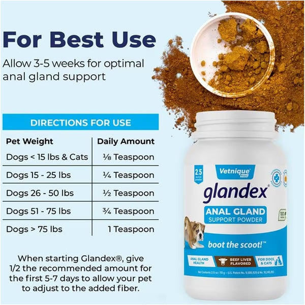 Glandex Powder, Beef Liver For Dogs & Cats (2.5 oz)