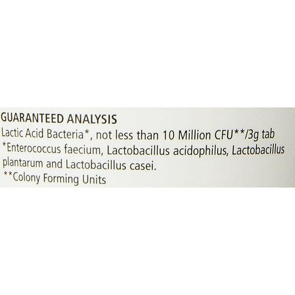 guaranteed analysis of probios chewable tablets