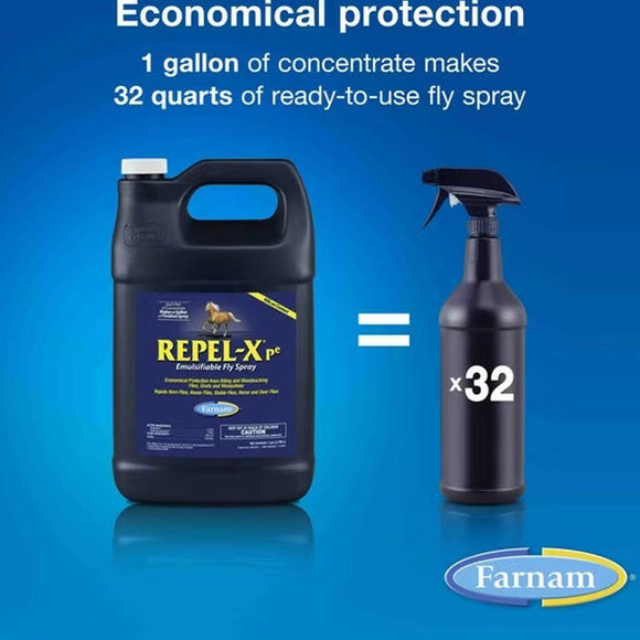 Farnam Repel-X Pe Emulsifiable Fly Repellent Horse Spray (Gallon)