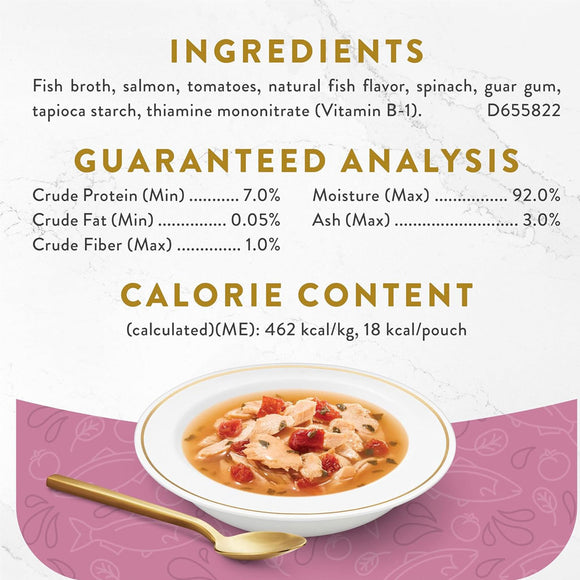 Fancy Feast Classic Broths with Wild Salmon & Vegetables Supplemental Wet Cat Food Pouches