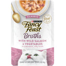 Fancy Feast Classic Broths with Wild Salmon & Vegetables Supplemental Wet Cat Food Pouches, 1.4-oz pouch, case of 16