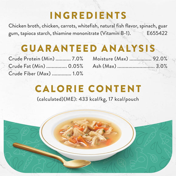 Fancy Feast Classic Broths with Chicken, Vegetables & Whitefish Supplemental Wet Cat Food Pouches