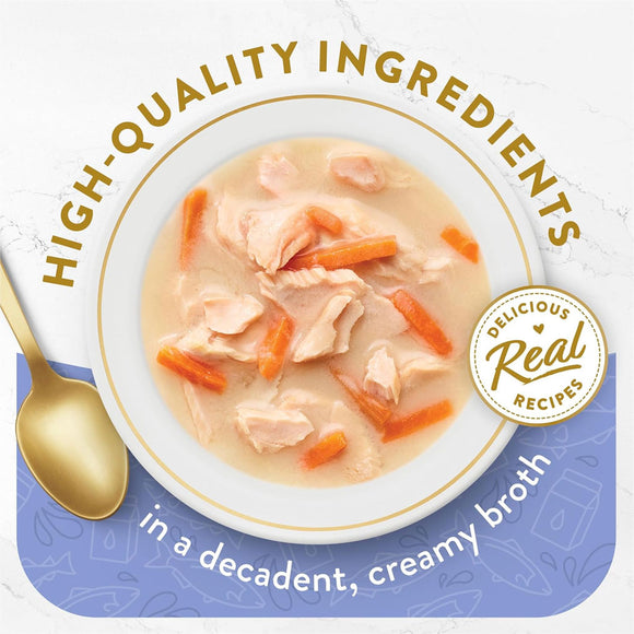 Fancy Feast Creamy Broths with Wild Salmon & Whitefish Supplemental Wet Cat Food Pouches