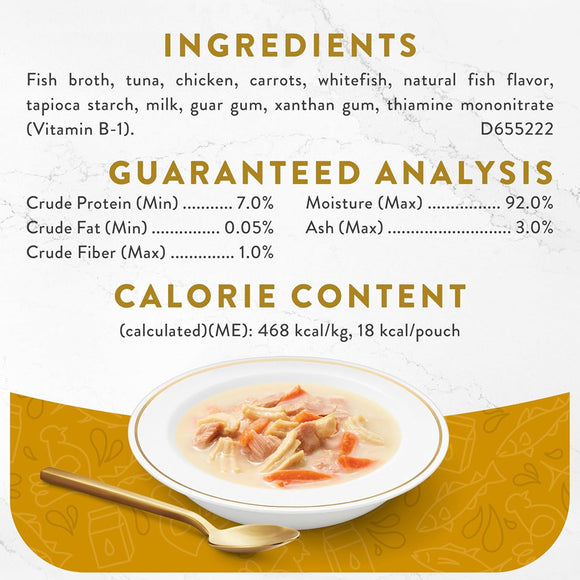 Fancy Feast Creamy Broths with Tuna, Chicken & Whitefish Supplemental Wet Cat Food Pouches