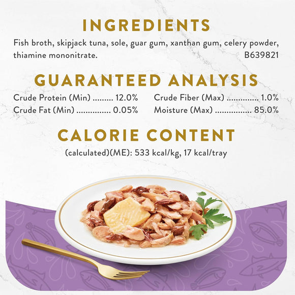Fancy Feast Appetizers, Skipjack Tuna with a Sole Topper, Lickable Cat Treats
