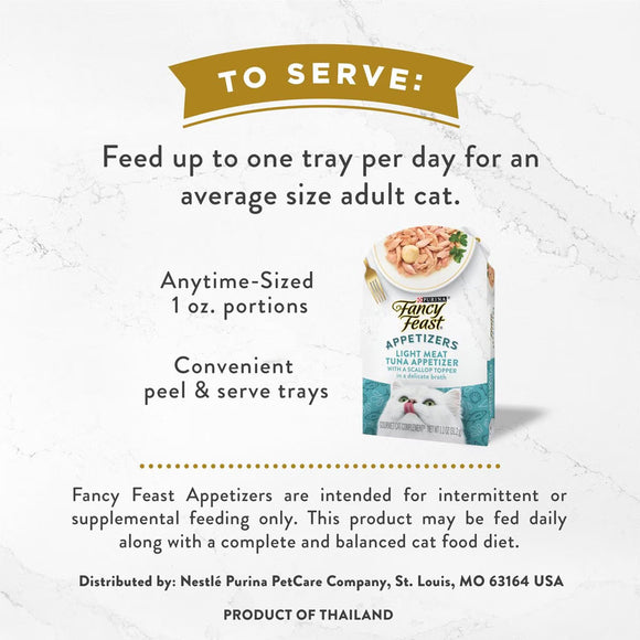 Fancy Feast Appetizers Light Meat Tuna with a Scallop Topper Lickable Cat Treats