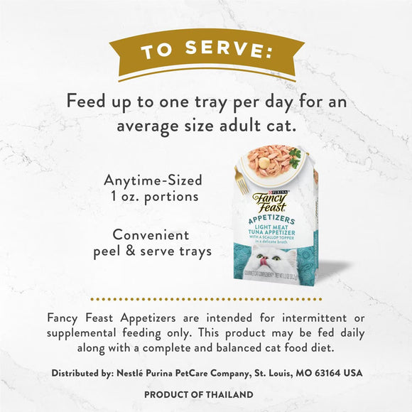 Fancy Feast Appetizers Light Meat Tuna with a Scallop Topper Lickable Cat Treats