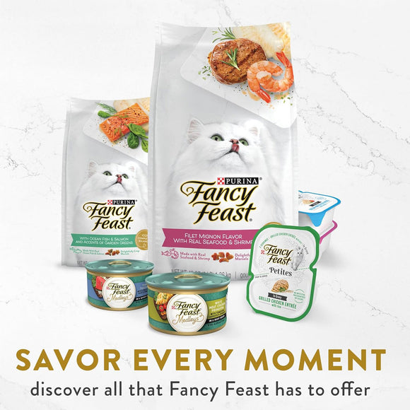 Fancy Feast Appetizers Grain-Free White Meat Chicken & Shredded Beef Appetizer in Savory Broth Wet Cat Food,