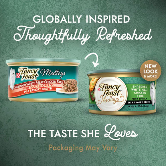 Fancy Feast Medleys Shredded White Meat Chicken Fare in Broth Wet Food