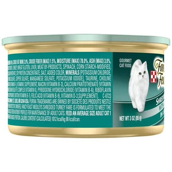 Fancy Feast Medleys Shredded Turkey Fare in Broth Wet Cat Food