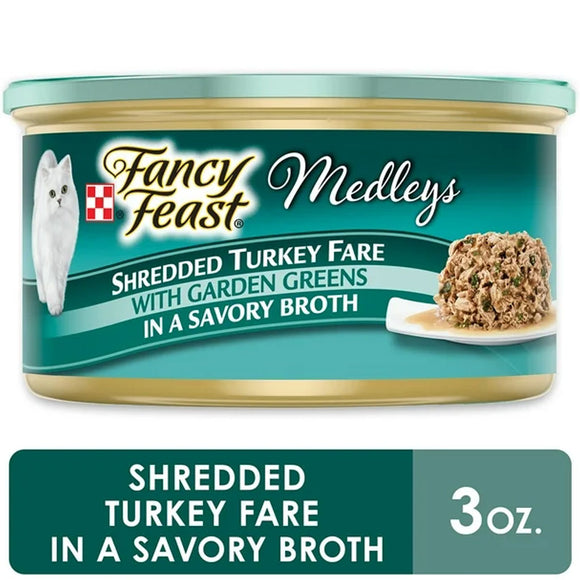 Fancy Feast Medleys Shredded Turkey Fare in Broth Wet Cat Food