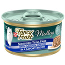 Fancy Feast Medleys Shredded Yellowfin Tuna in Broth Wet Cat food, 3-oz case of 24