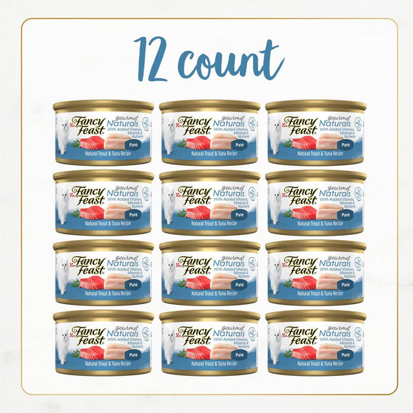 Fancy Feast Gourmet Naturals Trout & Tuna Recipe Pate Canned Cat Food
