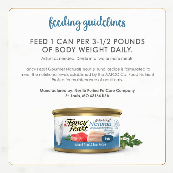 Fancy Feast Gourmet Naturals Trout & Tuna Recipe Pate Canned Cat Food