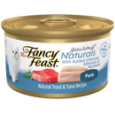 Fancy Feast Gourmet Naturals Trout & Tuna Recipe Pate Canned Cat Food, 3-oz, case of 12