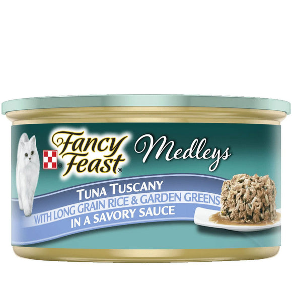 Fancy Feast Medleys Tuna Tuscany in Sauce Wet Cat Food, 3-oz case of 24